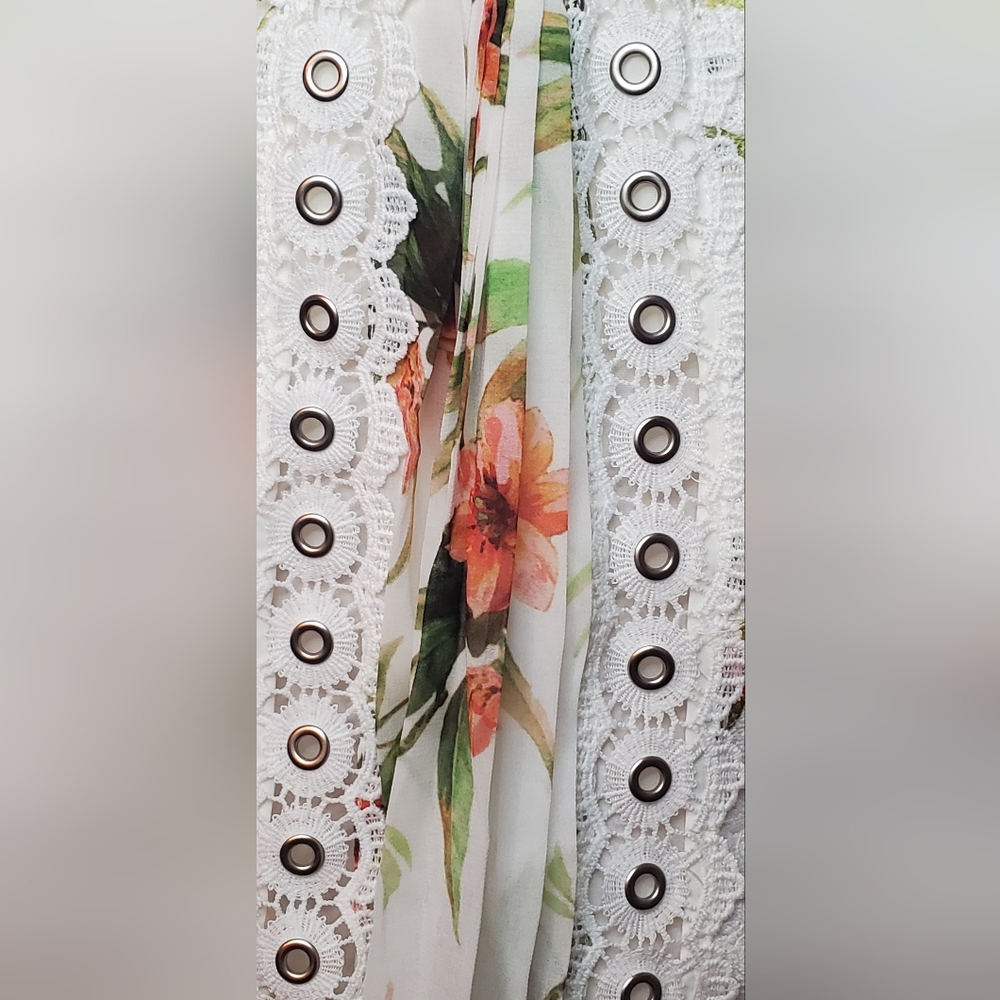 PatBO Size 6 "Wild Flower" Printed White Lace Mini Dress - Picture 13 of 14